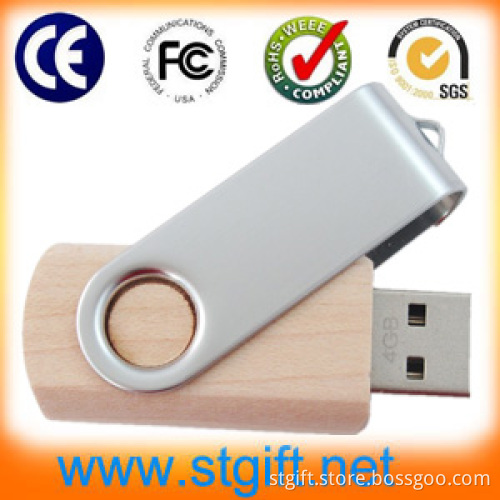 Hotselling Free Samples Rewivel Wooden USB Pendrive